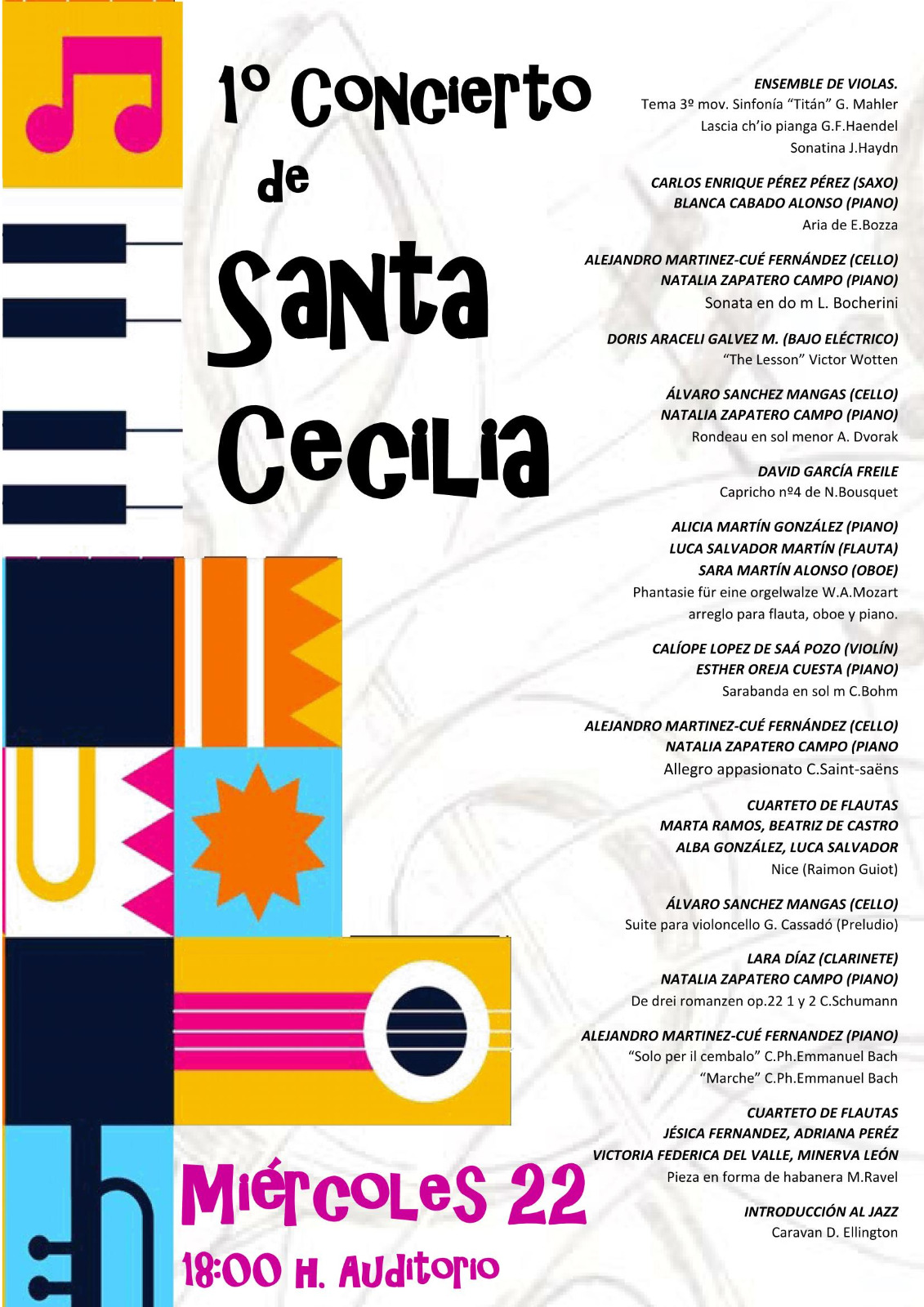 Cartel Conciertos Santa Cecilia 