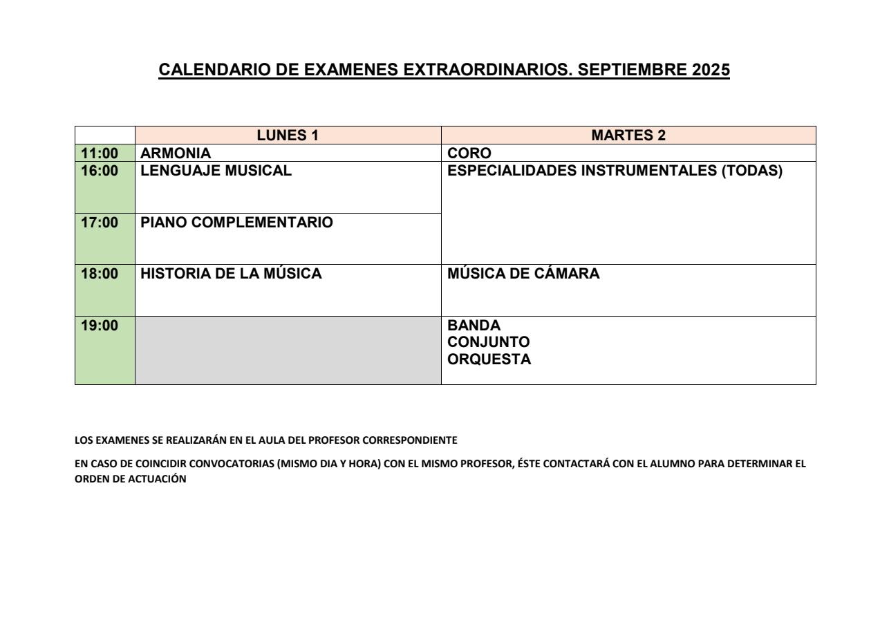 EXÁMENES EXTRAORDINARIOS SEPTIEMBRE 24_25