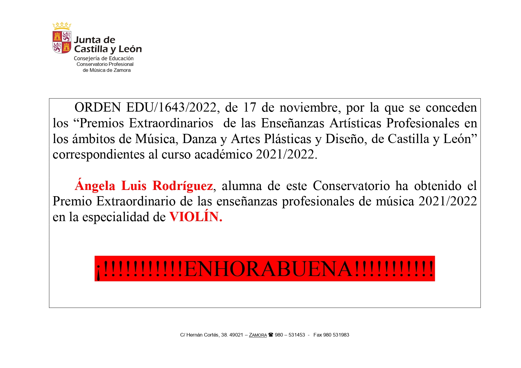 ENHORABUENA 2 PREMIOS EXTRA 2022